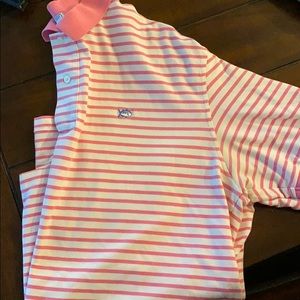 Pink & White Stripped Southern Tide Collared Shirt